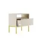 Szafka nocna AUSTIN kaszmir/złota na metalowych nogach I sklep meblowy MIRAT. styl GLAMOUR