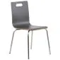 Krzesło ze sklejki laminowanej WERDI A szare/stal nierdzewna z otworem w oparciu I sklep meblowy MIRAT.