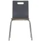 Krzesło ze sklejki laminowanej WERDI A szare/stal nierdzewna z otworem w oparciu I sklep meblowy MIRAT.