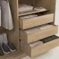 Szafa przesuwna SELLY BOX 140cm dąb bielony z szufladami, półkami i drążkami I sklep meblowy MIRAT.