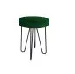 Taboret TORIN 2 MG VELVET zielony na metalowych nogach | MIRAT.