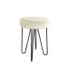 Taboret TORIN 2 MG VELVET ecru na metalowych nogach | MIRAT.