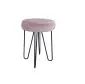 Taboret TORIN 2 MG VELVET jasnoróżowy na metalowych nogach | MIRAT.