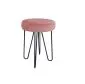 Taboret TORIN 2 MG VELVET różowy na metalowych nogach | MIRAT.