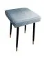 Taboret SQUARE 2 BL VELVET szary na metalowych nogach | MIRAT.