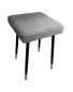 Taboret SQUARE 2 MG VELVET szary na metalowych nogach | MIRAT.