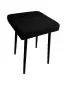 Taboret SQUARE MG VELVET czarny na metalowych nogach | MIRAT.