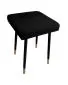 Taboret SQUARE 2 MG VELVET czarny na metalowych nogach | MIRAT.