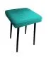 Taboret SQUARE MG VELVET morski na metalowych nogach | MIRAT.