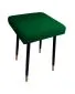 Taboret SQUARE 2 MG VELVET zielony na metalowych nogach | MIRAT.