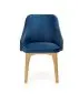 Krzesło TOLEDO 2 VELVET granatowe/dąb miodowy z drewnianymi nogami | MIRAT.  kolekcja TOLEDO