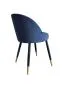 Krzesło TANEW VELVET GOLD ciemno niebieskie tapicerowane | MIRAT. styl GLAMOUR