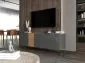 Szafka RTV NAVA 1 160 grafit połysk/dąb artisan wisząca | MIRAT. styl LOFT
