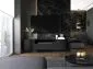 Szafka RTV TAL 2D1K 2 150cm wisząca czarna mat do salonu I sklep meblowy MIRAT. styl LOFT, RYFLOWANY kolekcja TAL