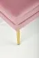 Ławka VELVA VELVET różowa ze złotymi nogami | MIRAT. styl GLAMOUR