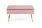Ławka VELVA VELVET różowa ze złotymi nogami | MIRAT. styl GLAMOUR