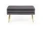 Ławka VELVA VELVET szara ze złotymi nogami | MIRAT. styl GLAMOUR