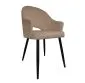 Krzesło JENISEJ VELVET beżowe na czarnych nogach do salonu | MIRAT. styl GLAMOUR