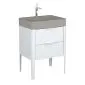 Stojąca szafka pod umywalkę meblową VIBE 60 cm biało-szara półmat z cichym domykiem | MIRAT  kolekcja VIBE