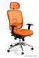 Fotel biurowy VIP pomarańczowy z podłokietnikami i regulowanym zagłówkiem | MIRAT. w stylu  kolekcja