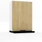 Szafka kuchenna wisząca z okapem 60 DENIS W60 SLIM/88 P/L dąb london/czarna | MIRAT.  kolekcja DENIS