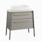 Stojąca szafka pod umywalkę DUKLA 80 cm szara półmat w stylu vintage | MIRAT  kolekcja DUKLA