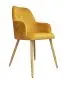 Krzesło WEZERA VELVET musztardowe/curry/dąb do salonu | MIRAT. w stylu GLAMOUR kolekcja