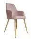 Tapicerowane krzesło WEZERA VELVET różowe z czarnymi nogami do salonu | MIRAT. w stylu GLAMOUR, LOFT kolekcja