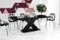 Stół XENON LUX czarny połysk rozkładany designerski do jadalni | MIRAT.