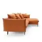 Narożnik z funkcją spania BOSS pomarańczowy z poduszkami I sklep meblowy MIRAT.