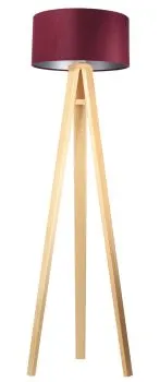 Lampa stojąca HOME 40 bordowa/srebrna/sosna