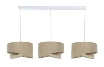 Lampa wisząca na listwie BOHO-CHIC JUTA L3 naturalna/beżowa