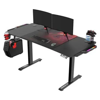 Biurko gamingowe LEVEL V2 LED czerwone