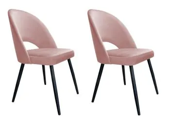 Zestaw krzeseł ISKAR VELVET 2 szt różowe