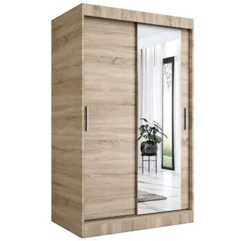 Szafa przesuwna MODUO COMFORT 120 dąb sonoma z lustrem po prawej