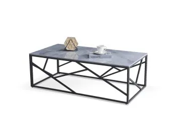 Ława UNIVERSE 2 120x60 szary marmur/czarna