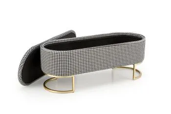 Ławka HARMONY biała/czarna z pojemnikiem