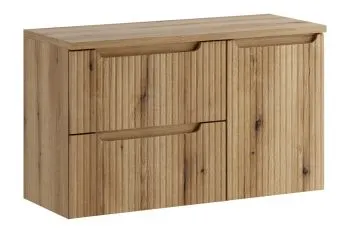 Szafka pod umywalkę nablatową NOVA COAST EVOKE 2S 60cm dąb coast evoke - zestaw 100cm z koszem na pranie i blatem 