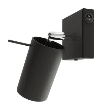 Kinkiet RING 1 czarny z włącznikiem