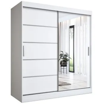 Szafa przesuwna MODUO COMFORT 2 180 biała mat z lustrem 