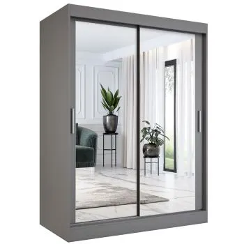 Szafa przesuwna MODUO COMFORT 150 antracyt z dwoma lustrami