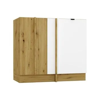 Szafka kuchenna narożna GIANNA DNP90 P/L biała alaska/dąb artisan