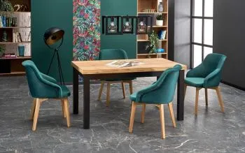 Stół rozkładany TIAGO 140(220)x80 dąb/czarny