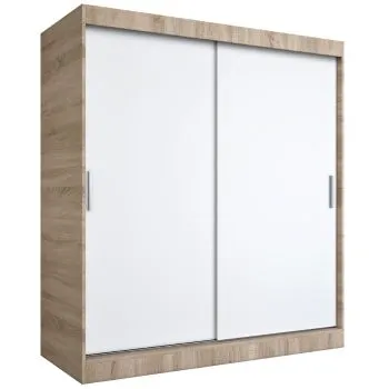 Szafa przesuwna MODUO COMFORT 180 dąb sonoma/biała mat gładka