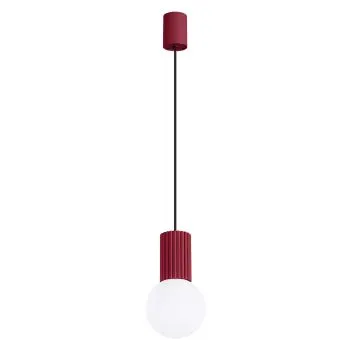 Lampa wisząca HALO 1 burgund ryflowana