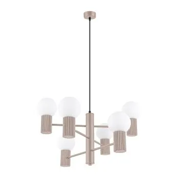 Żyrandol HALO 6 taupe ryflowany 