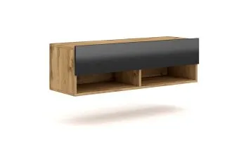 Szafka RTV DERBY 100cm dąb wotan/czarny połysk