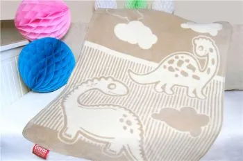 Kocyk niemowlęcy Greno 75x100 Dino żółty