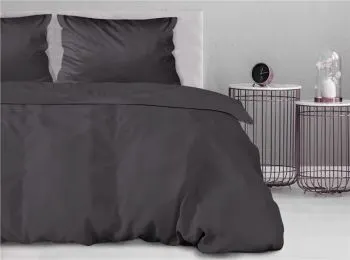 Pościel satynowa jednobarwna Bielbaw 160x200 ciemnoszara