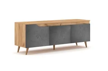 Szafka RTV TUE 140cm dąb craft złoty/grafitowy beton